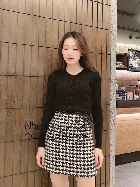 Áo len thừng dài tay cúc to