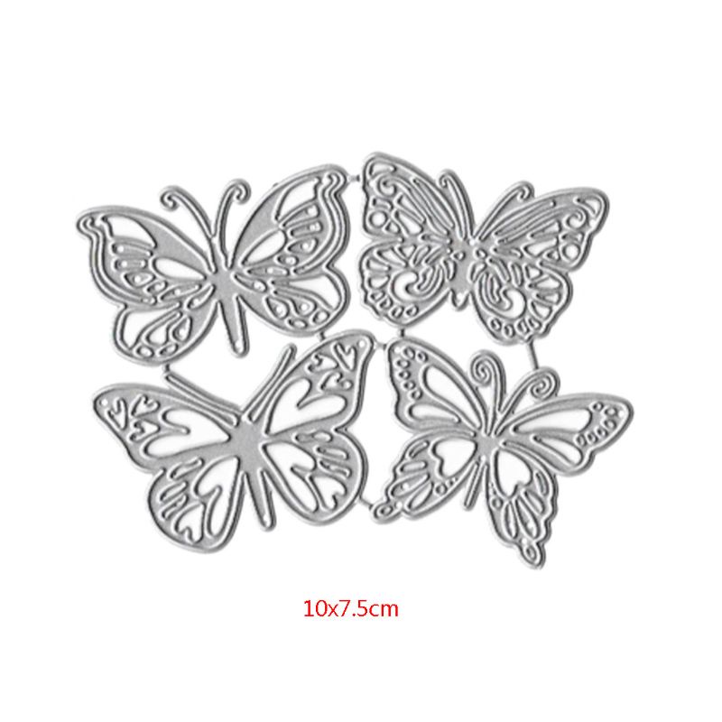 4 khuôn cắt giấy kim loại hình bướm