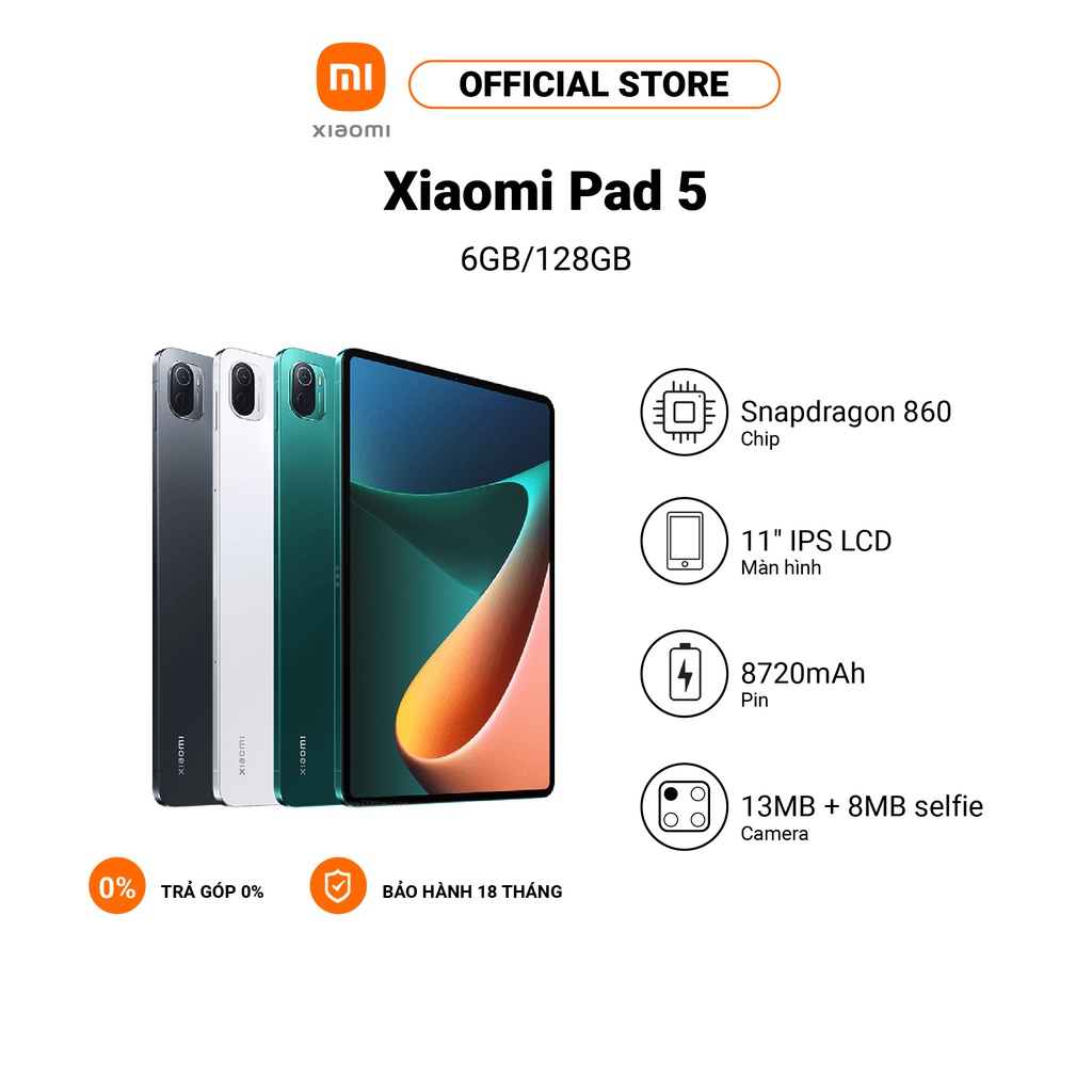 Máy tính bảng Xiaomi Pad 5 MH WQHD+ 120Hz l Bốn loa stereo l Snapdragon™ 860 l Pin 8720mAh