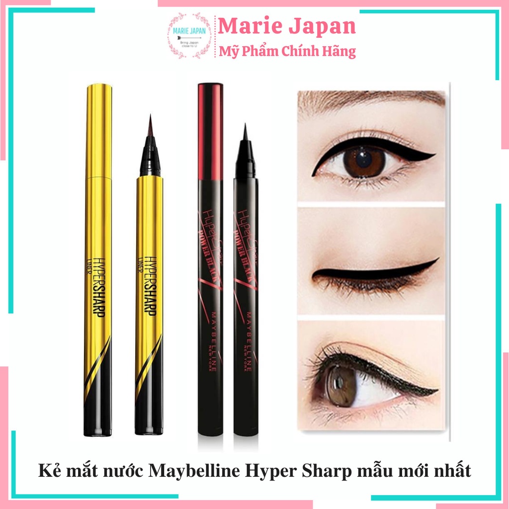 Kẻ mắt nước Maybelline Hypersharp nét siêu mảnh sắc nét không trôi chính hãng