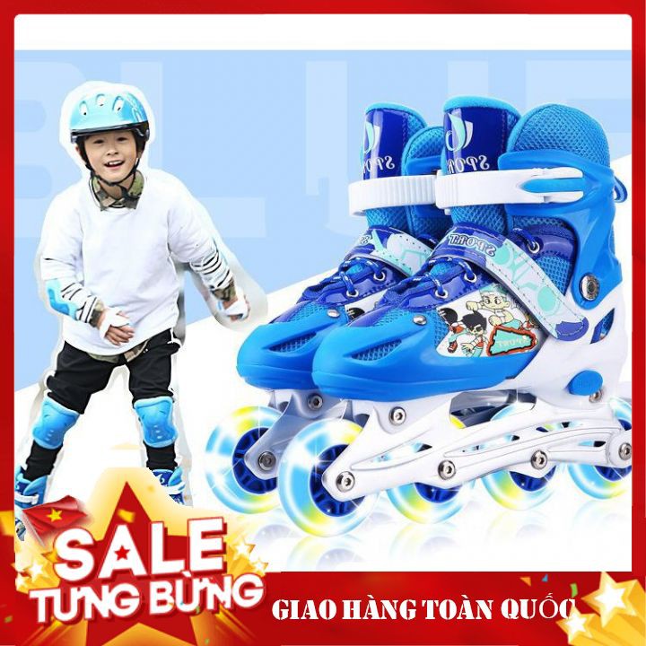 Giày Patin Trẻ Em, Người Lớn Bánh Có Đèn Flash Sports