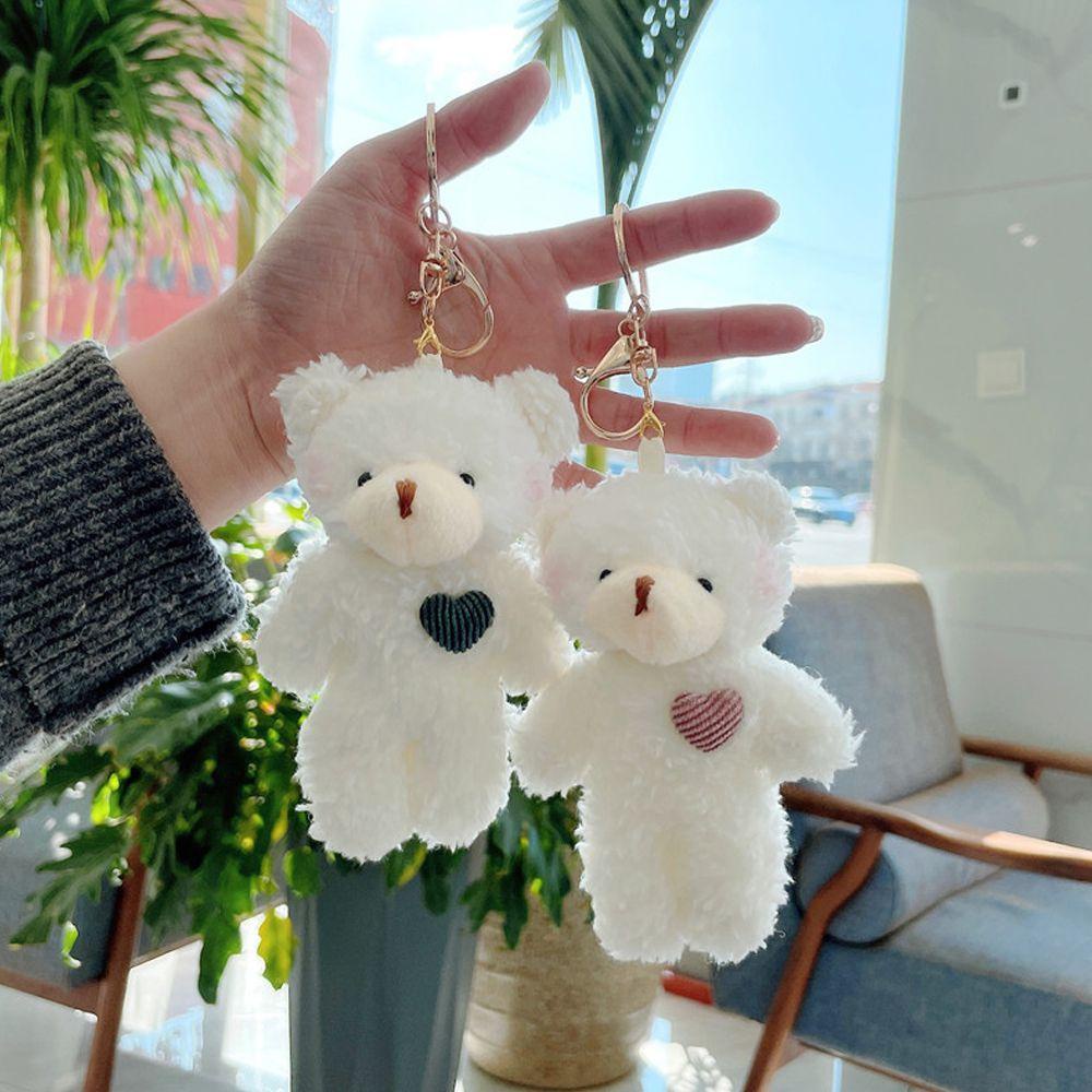 Móc Khóa Bông Cotton Mềm Mini Hình Hoa Hồng