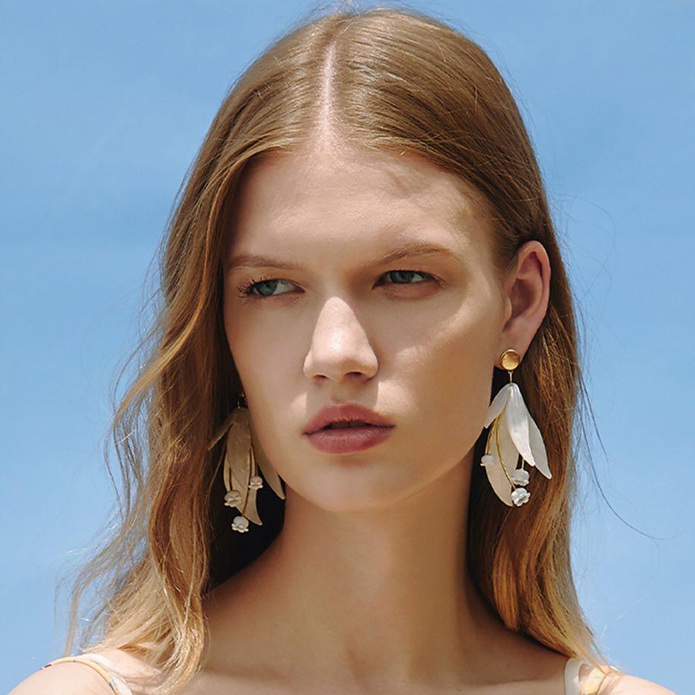 Bông Tai Tua Rua Dài Bằng Acrylic Phong Cách Vintage Ngọt Ngào Cho Nữ