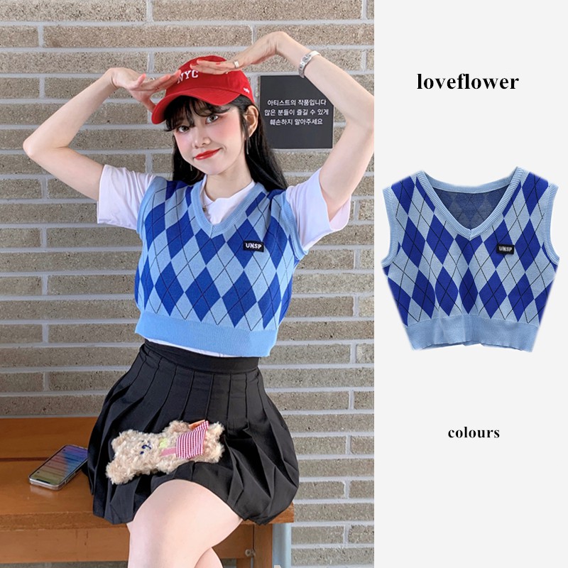 Áo Nữ Không Tay Họa Tiết Hình Thoi Thời Trang Cá Tính | BigBuy360 - bigbuy360.vn