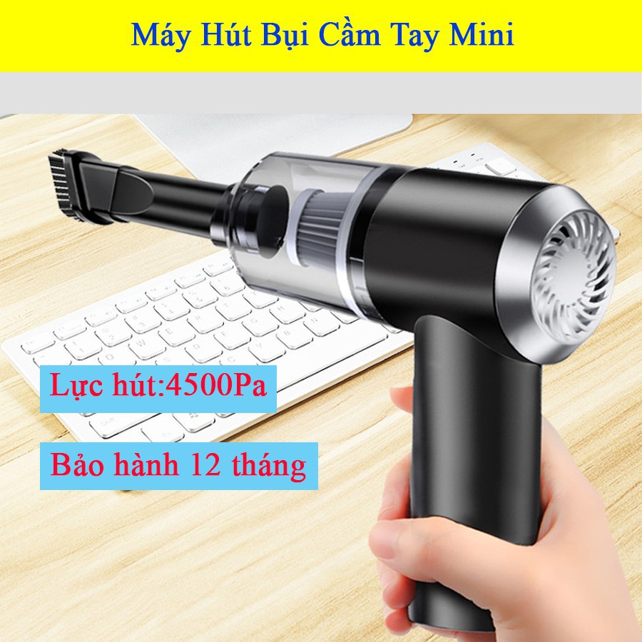 Máy hút bụi mini không dây cầm tay có LED cho xe ô tô, xe hơi gia đình M02