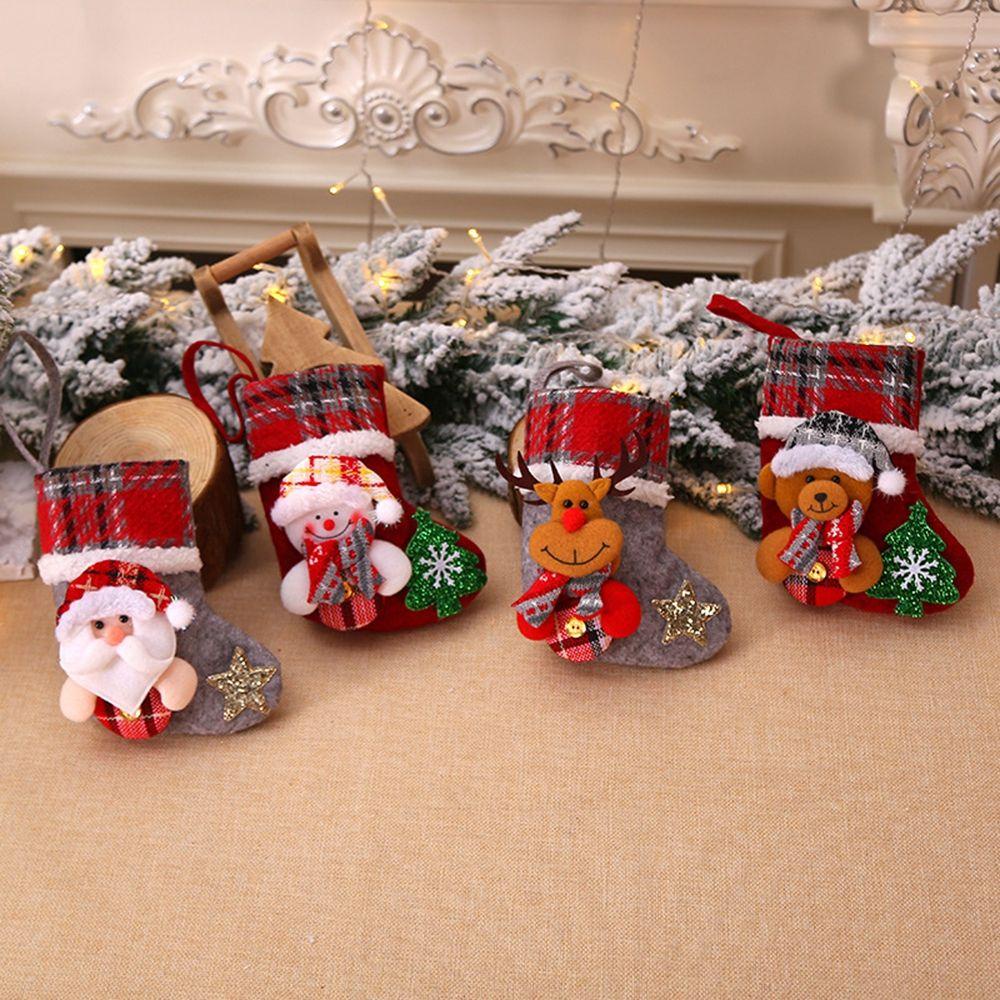 Vớ Bông Treo Trang Trí Giáng Sinh DIY Hình Ông Già Noel / Người Tuyết / Tuần Lộc / Gấu Đáng Yêu