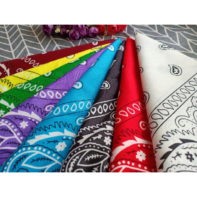 Khăn Turban Headband Bandana Đủ 10 Màu Họa Tiết Cá Tính 55x55 cm