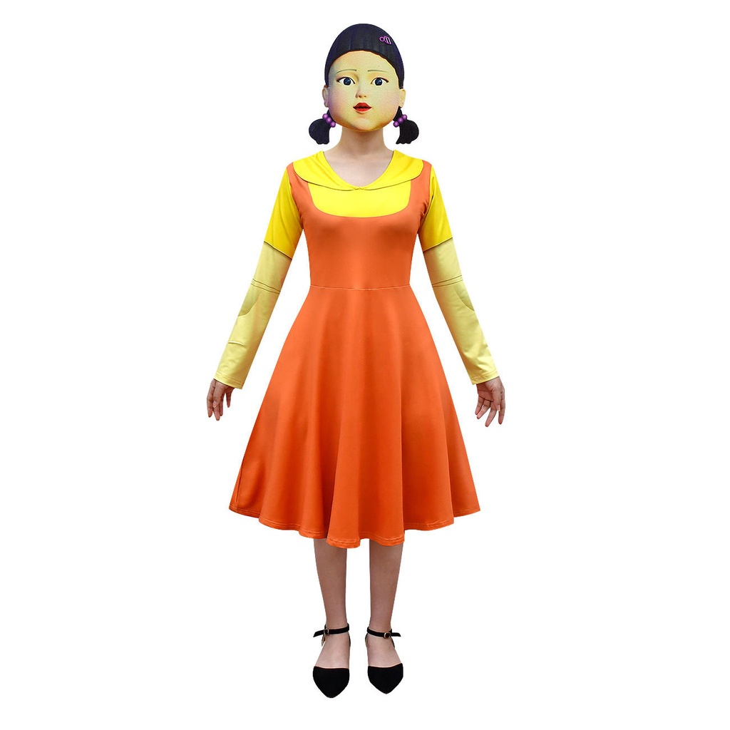 Đầm và mặt nạ hóa trang nhân vật trong phim Squid Game