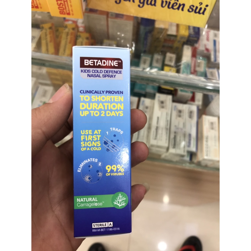 Betadine Cold Defence Nasal Spray 20ml dung dịch xịt mũi ngừa cảm cúm hiệu quả cho bé