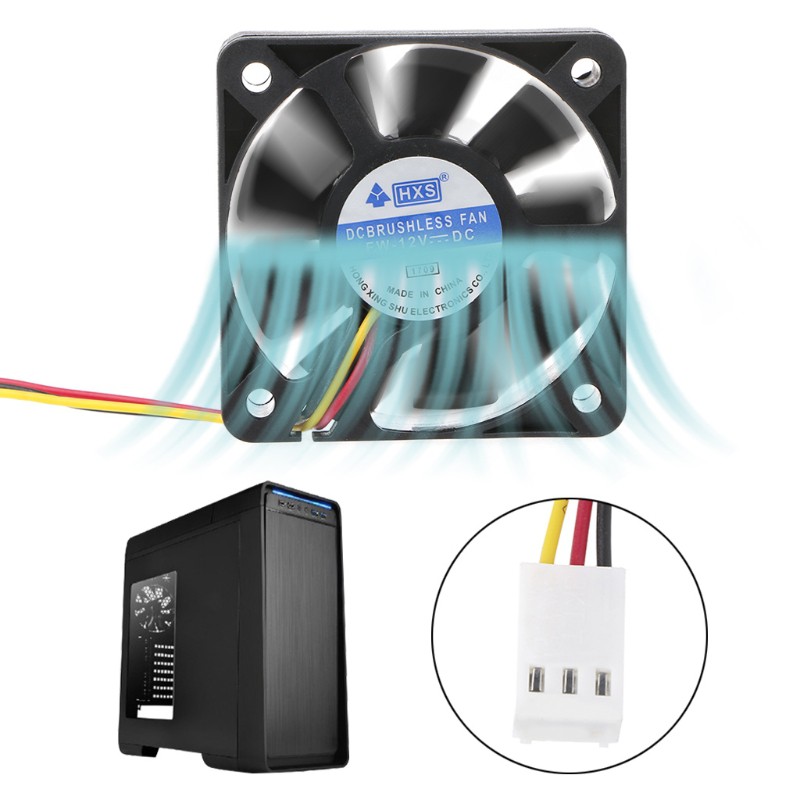 Quạt Tản Nhiệt Mini 50mm X 50mm X 10mm Dc 12v 3pin 9 Lưỡi 5010
