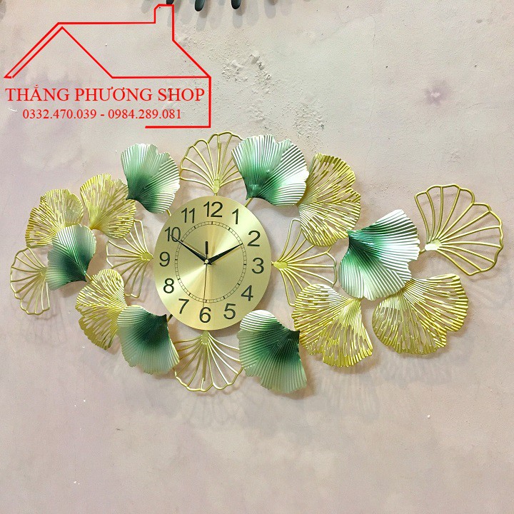 Đồng Hồ Trang Trí Treo Tường Lá Sen TP-001G (Tặng Máy Đồng Hồ Thay Thế)