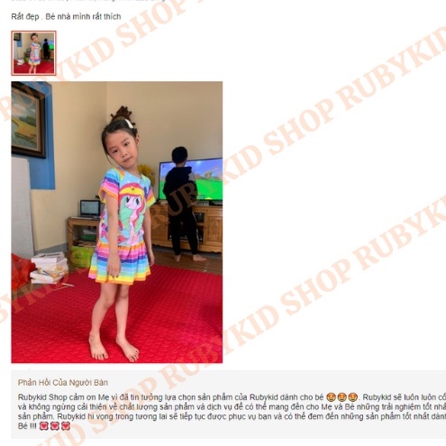 Set đầm váy thun lạnh bé gái set bé gái dễ thương RUBYKIDS