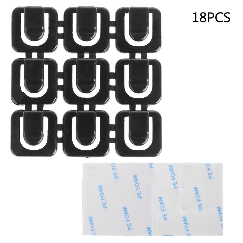 Set 18 Giá Đỡ Dây Cáp Tự Dính Tiện Dụng Cho Mô Tô / Ô Tô / Nhà Cửa