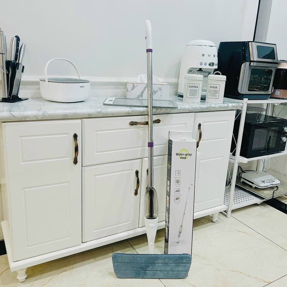 Cây lau nhà thông minh phun sương, chổi lau nhà xịt nước khử khuẩn đầu xoay 360 độ