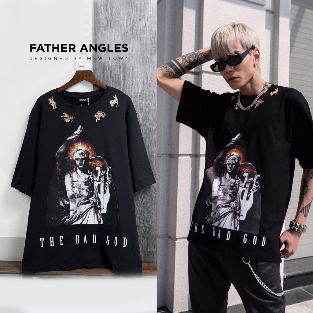 Áo thun tay lỡ Father Angles cao cấp , áo phông T shirt nam nữ unisex , MSW Town