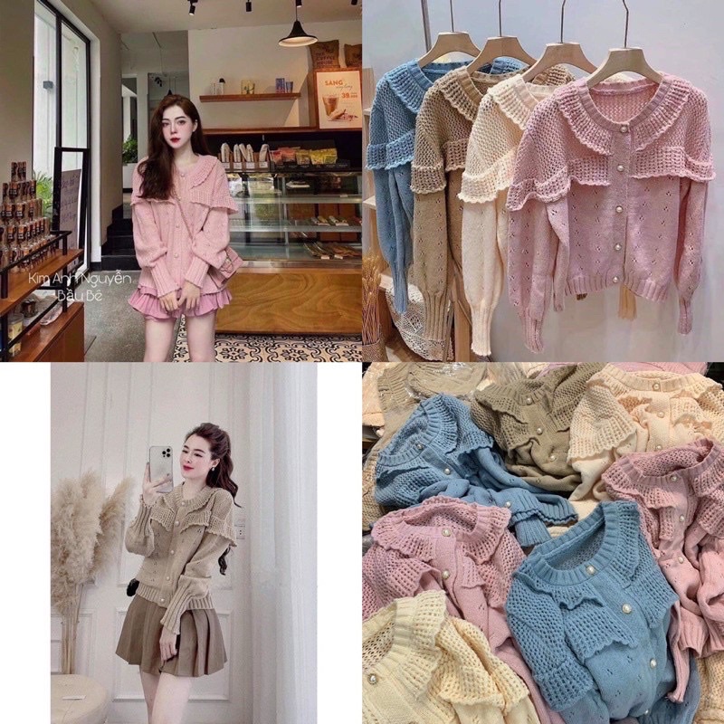 Bán Sỉ Áo Len Bèo Vai 4 màu🎀Freeship🎀ảnh thật Shop chụp