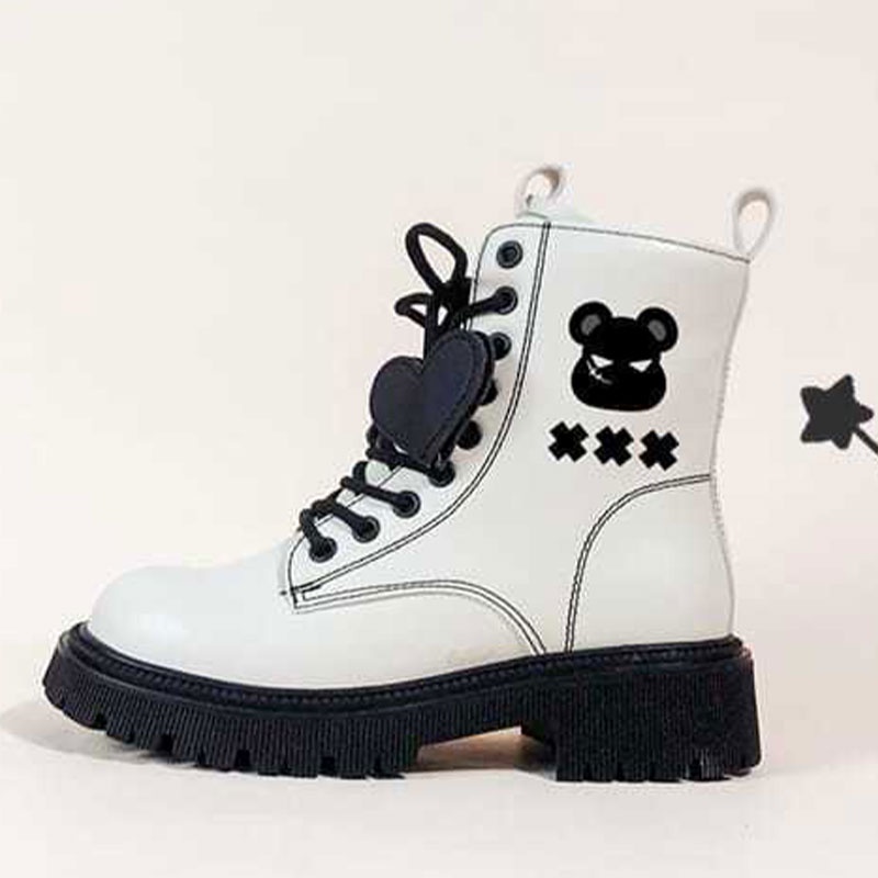 Qiaoluo Giày Boot martin Thiết Kế Mỏng Năng Động Thời Trang Theo Phong Cách Anh Dành Cho Nữ