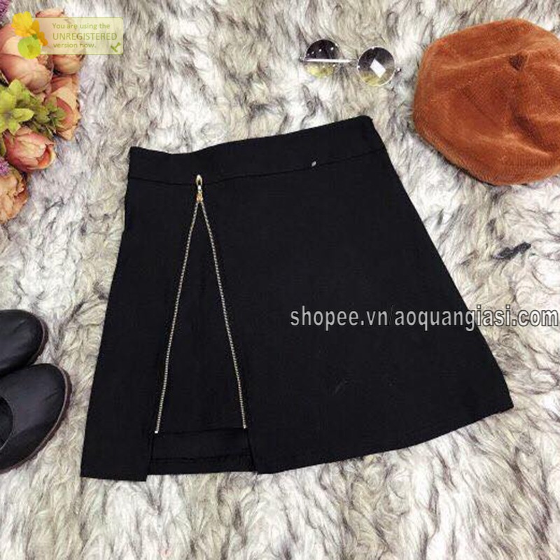 Chân váy kaki nữ tính xẻ đùi dây kéo mẫu e MT386 | BigBuy360 - bigbuy360.vn