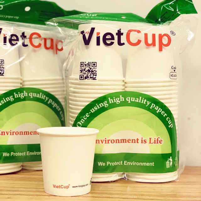 COMBO 50 Ly giấy,cốc giấy Vietcup 6oz-180ml