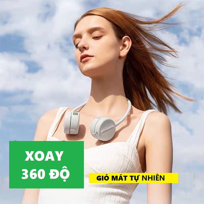 QUẠT ĐEO CỔ TÍCH ĐIỆN TÍCH HỢP MÁY KHUẾCH TÁN HƯƠNG THƠM, 3 TỐC ĐỘ, PIN 1600MAH