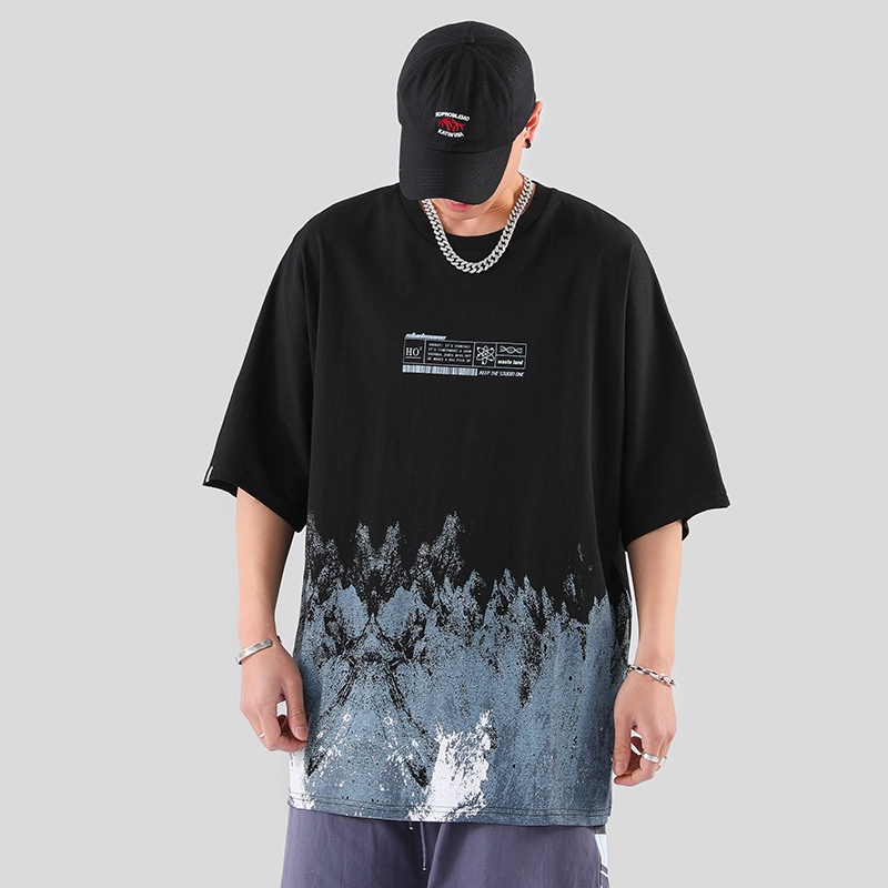 Áo Thun Tay Ngắn Cổ Tròn plus size M-8XL Phong Cách Đường Phố Cho Nam