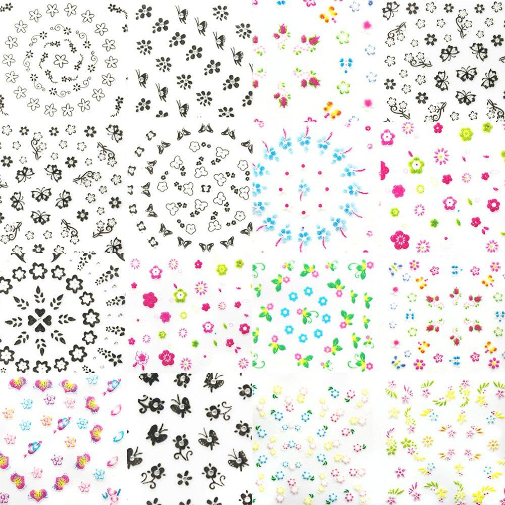 30 Tấm miếng dán trang trí móng 3D