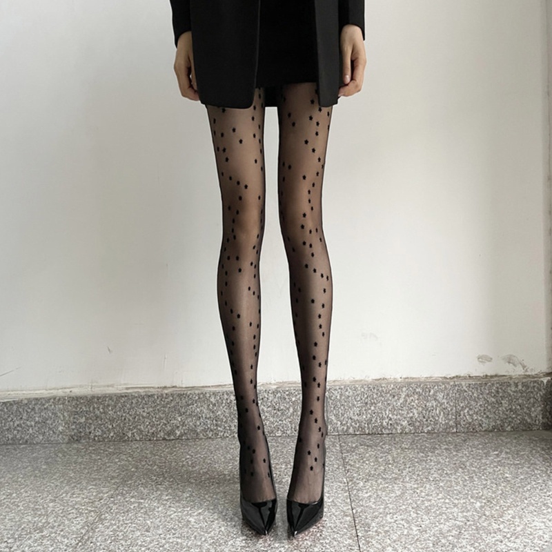 Xiangbao Quần Tất Mỏng Màu Đen Họa Tiết Bầu Trời Sao Quyến Rũ Cho Nữ Hàng Có Sẵn