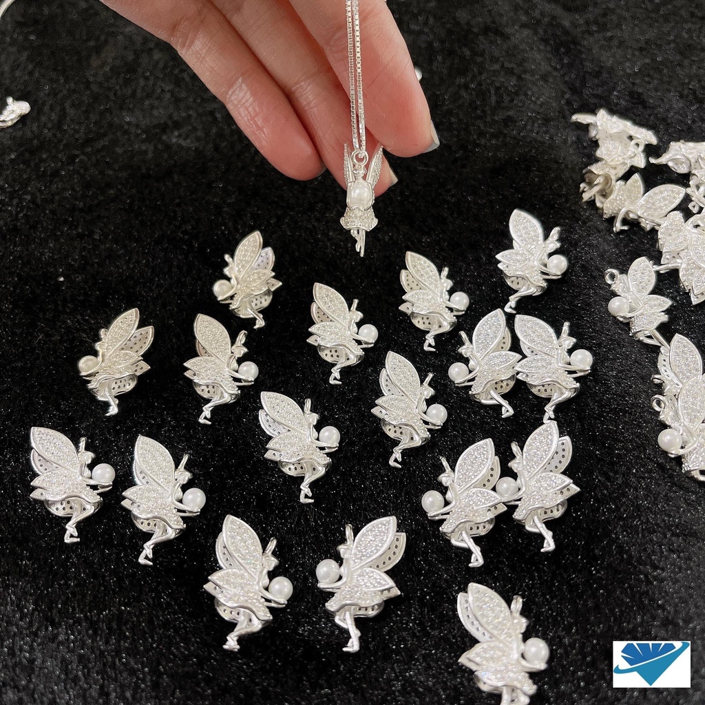 Dây chuyền nữ bạc thật chuẩn mẫu thiên thần 2 cánh hàng đẹp LINH MIU SILVER