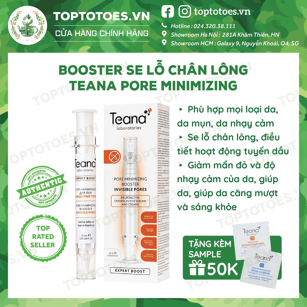 Tinh chất dưỡng Teana Pore Minimizing Booster 20ml giúp se nhỏ lỗ chân lông, giảm bã nhờn