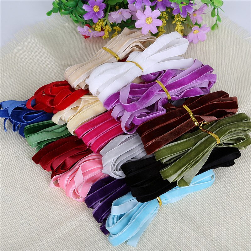Cuộn Dây Ruy Băng Nhung 5Yards 10mm Đa Dụng Chất Lượng Cao