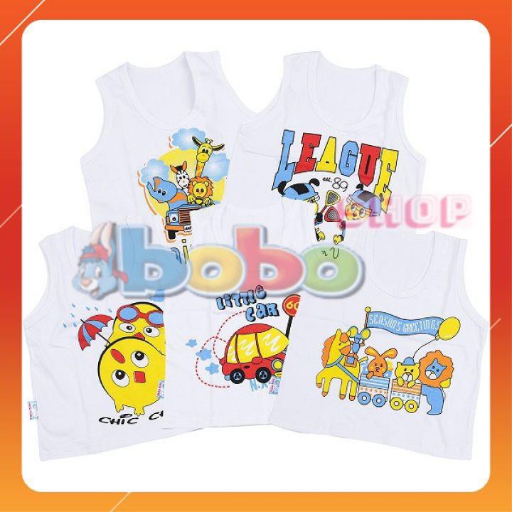 Áo Ba Lỗ Bosini Trắng Cho Bé (3-18Kg)