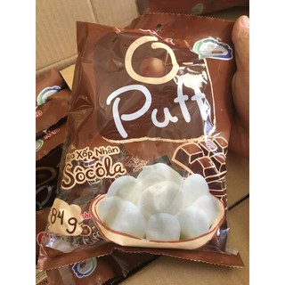 kẹo bông mashmalow oishi nhân socola gói 84g- 24 cái
