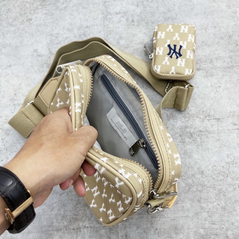 Full MLB Monogram Beige Và Xanh Navy Full Tag