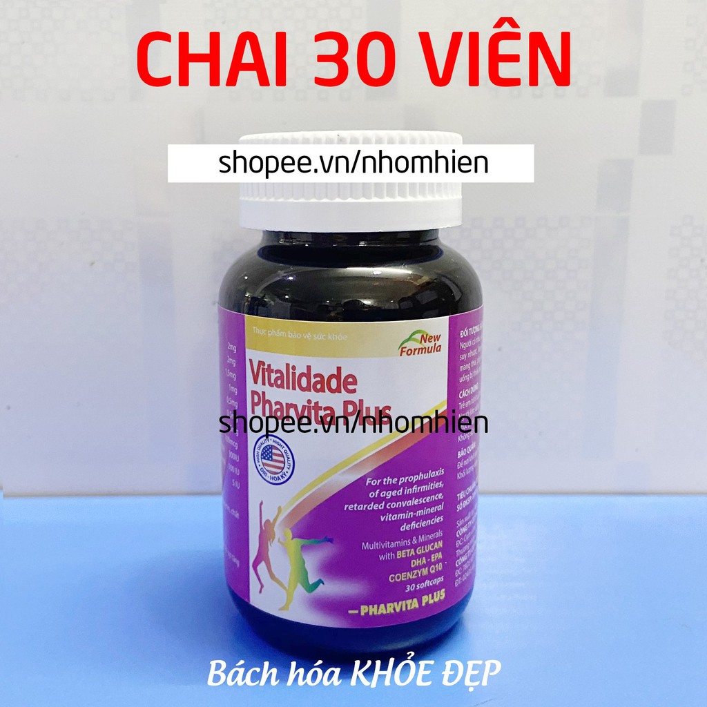 Vitamin tổng hợp và khoáng chất Pharvita Plus tăng sức khỏe - Hộp Hồng 30 viên | Thế Giới Skin Care