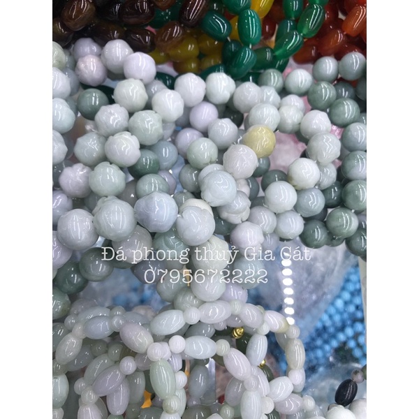 Vòng tay hoa sen ngoc câm thạch  k xử lý kiểm định