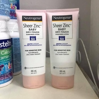 🍀🍀🍀Kem chống nắng dành cho da nhạy cảm của em bé Neutrogena Sheer Zinc Baby Lotion SPF 50+. ( Hsd: 10/2919)