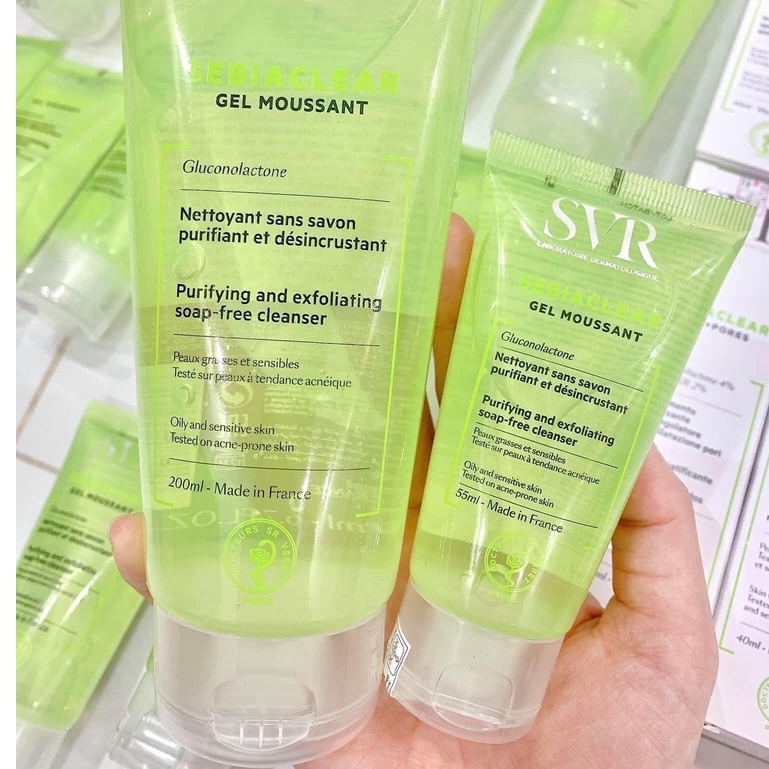 Gel Rửa Mặt Không Chứa Xà Phòng Dành Cho Da Dầu SVR Sebiaclear Gel Moussant