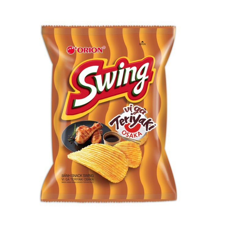 Bánh Snack Swing Vị Bò Bít Tết, Gà Teriyaki, Bò Nướng Tiêu Đen Bịch 36 - 63g