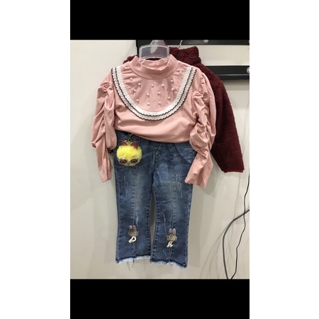 Áo kiểu tay  (váy đen HH dập ly sz M)