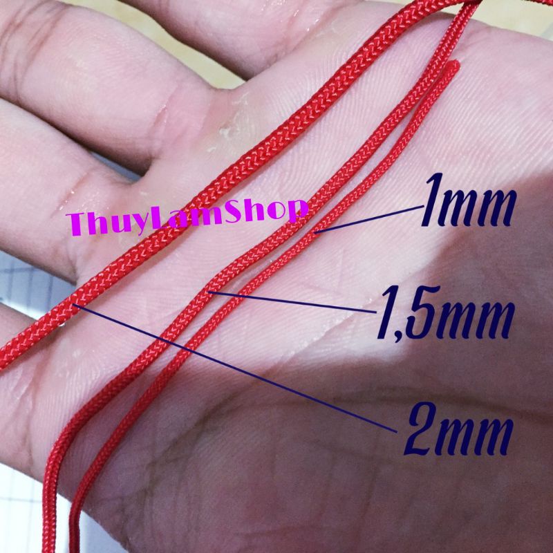 5m Dây tim, dây dù sơi tròn 1mm tết vòng làm handmade