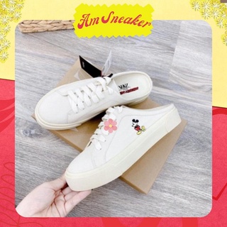 Sục Thể Thao Nữ 𝗭𝗔𝗥𝗔 🍀[HÀNG MỚI VỀ], Sục 𝗠𝗜𝗖𝗞𝗘𝗬 màu Kem, Sục 𝗭𝗔𝗥𝗔 Nữ đế bánh mì 3cm