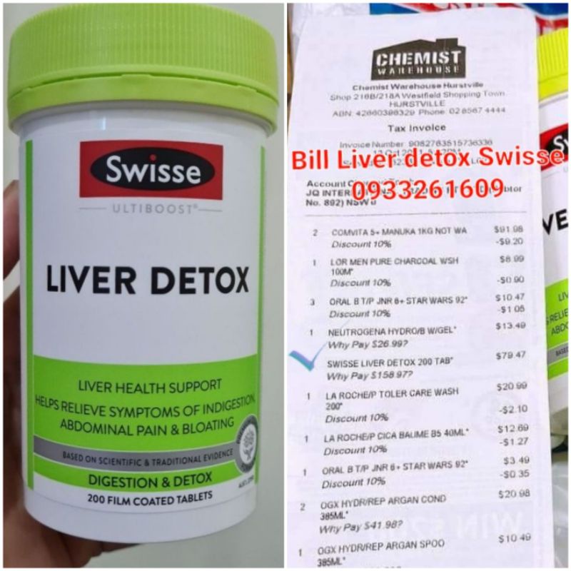 Viên thải độc gan  liver detox Swisse 200 viên