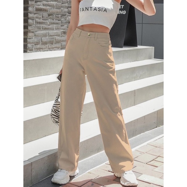 quần jeans suông dài