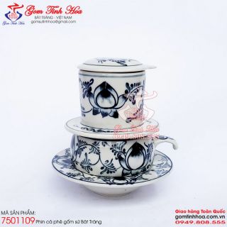 Phin cà phê gốm sứ đẹp vẽ hoa sen dây