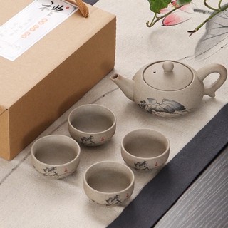 Bộ ấm chén gốm sứ cao cấp 1 ấm 4 chén