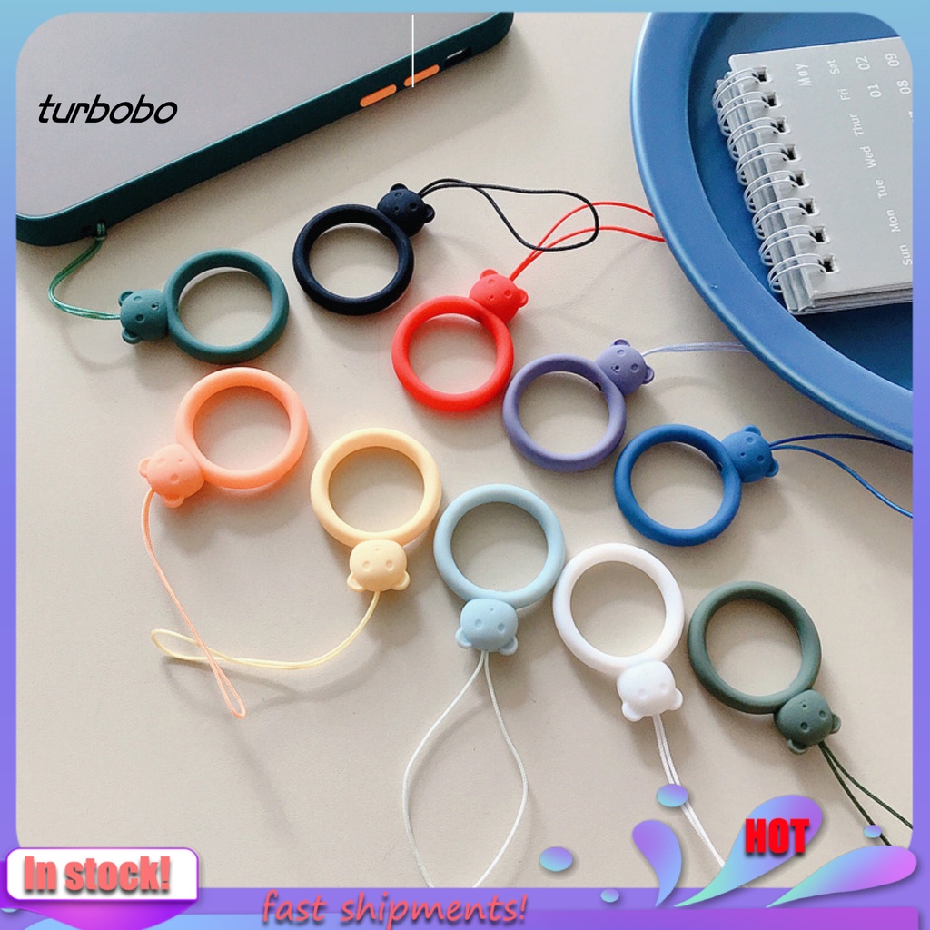 Bộ 2 Dây Móc Điện Thoại Hình Gấu Hoạt Hình Bằng Silicon