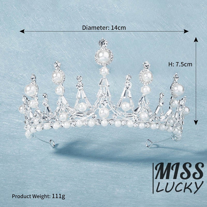 Vương Miện Đính Đá Và Ngọc Trai Giả Thời Trang Cho Nữ