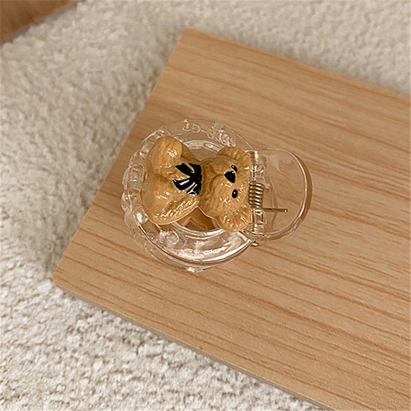 Kẹp tóc hình chú gấu ba chiều phong cách retro Hàn Quốc