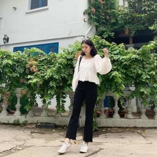 🌸 BabyDoll Trắng Tay Phồng 🌸