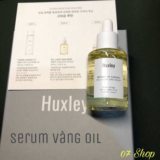 Serum Vàng Dưỡng ẩm Huxley Oil 30ml - Chính hãng Huxley Tách set